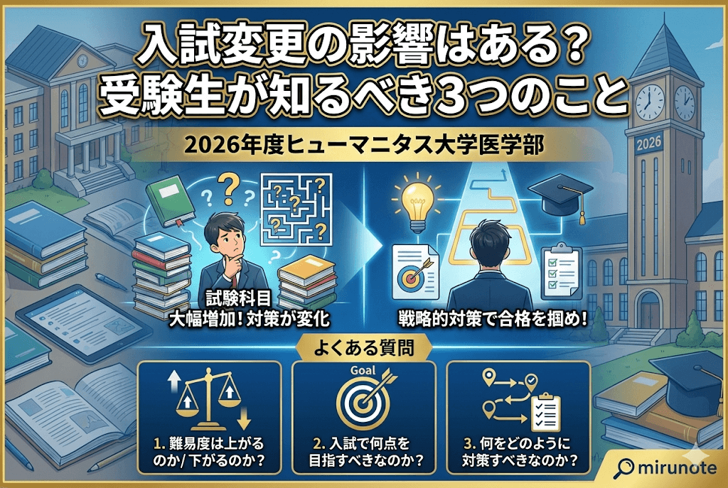 【重要】2026年度のヒューマニタス大学医学部入試が大幅変更【変更点・変更後の影響を徹底解説】 7 3 11
