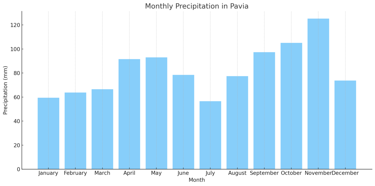 Monthly Precipitation in Pavia